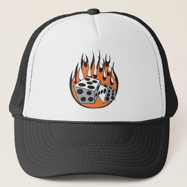 Boné desenho de dados flamejantes retrô (Frente)