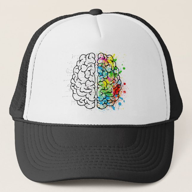 Boné desenho de ideias de psicologia do cérebro (Frente)