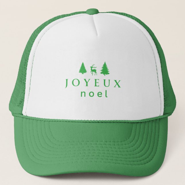 Boné Desenho de Natal Joyeux Noel com Flocos de Neve (Frente)
