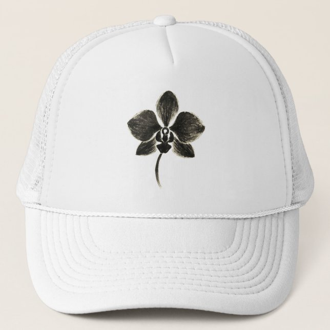 Boné Desenho de Orquídea a Linha – Design Floral a Tint (Frente)