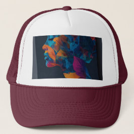 Boné desenho de rosto humano em 