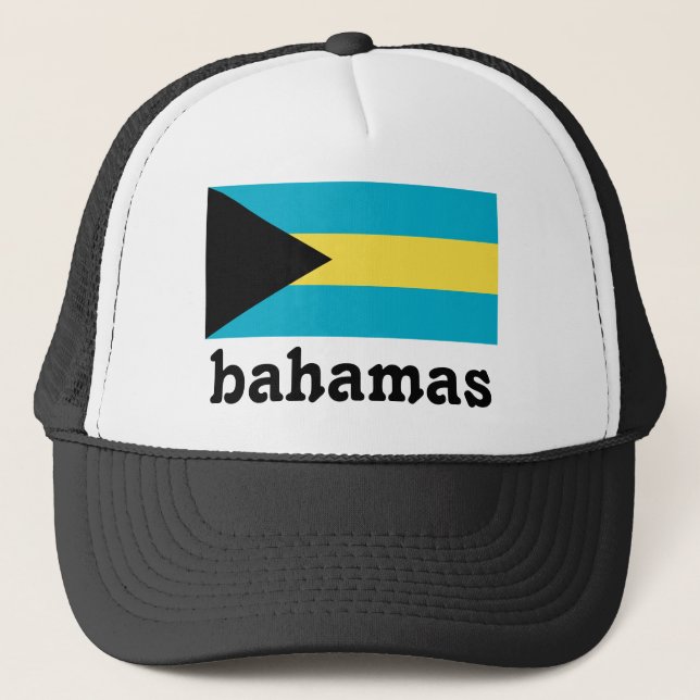 Boné Desenho de texto da bandeira das Bahamas (Frente)