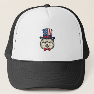 Boné Desenho Vetorial de Cabeça de Cachorro Patriota co
