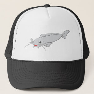 Boné Desenhos animados felizes do peixe-gato do rio