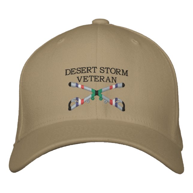 Boné Desert Storm Veteran Cavalry cruzou Sabers Hat (Frente)