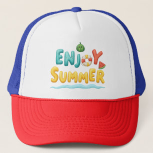 Boné Desfrute da ilustração de texto de verão