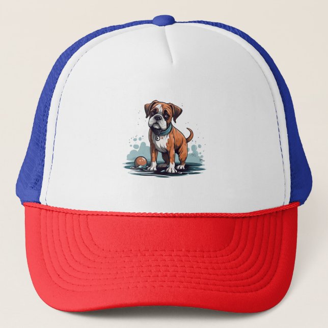 Boné Design Boxers PupArt - Gráfico Engraçado de Cão (Frente)