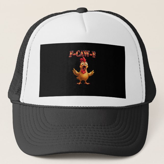 Boné Design Clássico Estético de Frango Engraçado F Caw (Frente)
