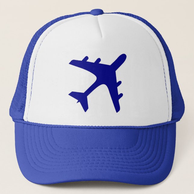 Boné Design de avião branco azul (Frente)