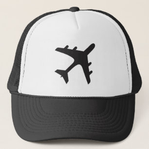 Boné Design de avião simples preto branco