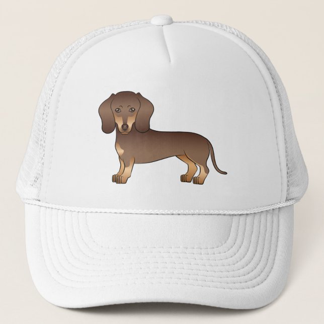 Boné Design de cachorro Dachshund de pelo liso de choco (Frente)