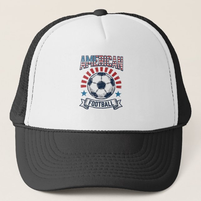 Boné Design de Camisa de Bola de Futebol Americano Vint (Frente)