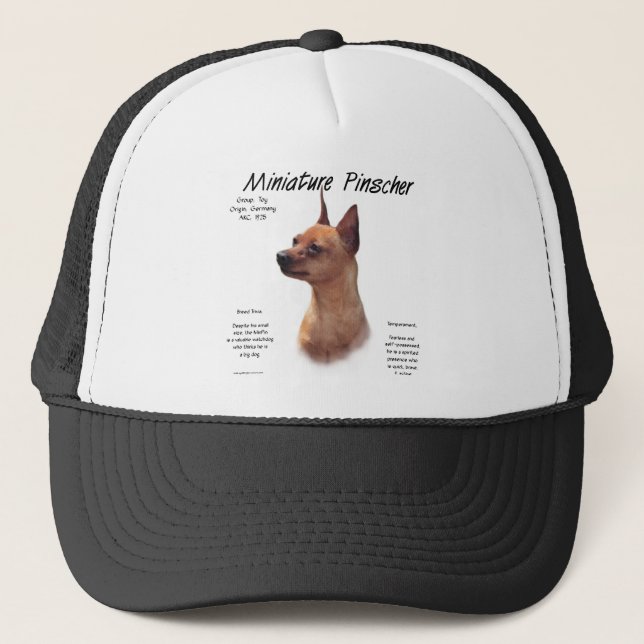 Boné Design de História da Miniatura Pinscher (vermelha (Frente)
