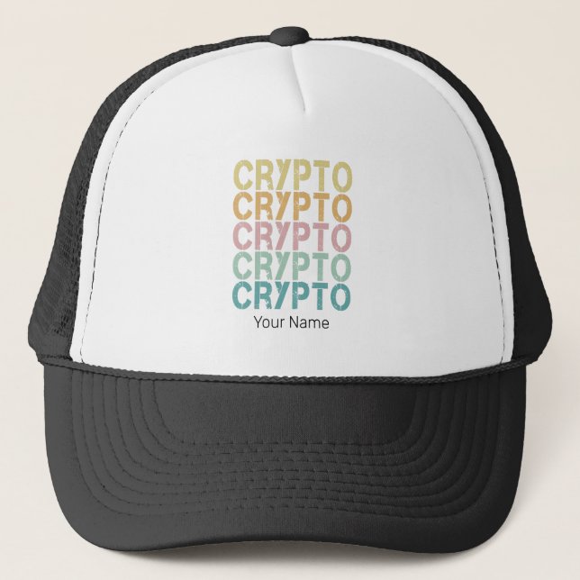 Boné Design De Letra Retro De Criptomoeda (Frente)