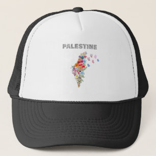 Boné Design de Mapa da Palestina Floral Pro Palestina