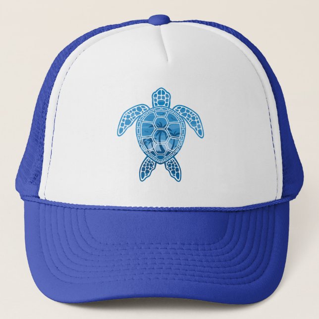 Boné Design de Tartaruga do Mar das Ilhas Tropicais em  (Frente)