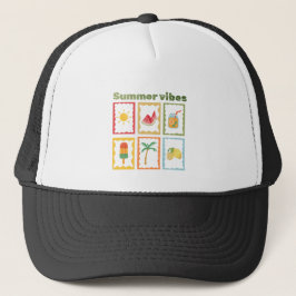 Boné Design de Vibes de Verão Retrô