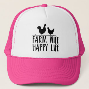 Boné Design de vida feliz da mulher Fazenda