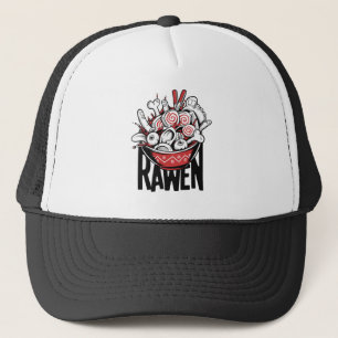 Boné Design de Zumbi Louco de Macarrão Ramen
