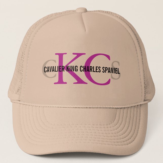 Boné Design descuidado do monograma do Spaniel de rei (Frente)