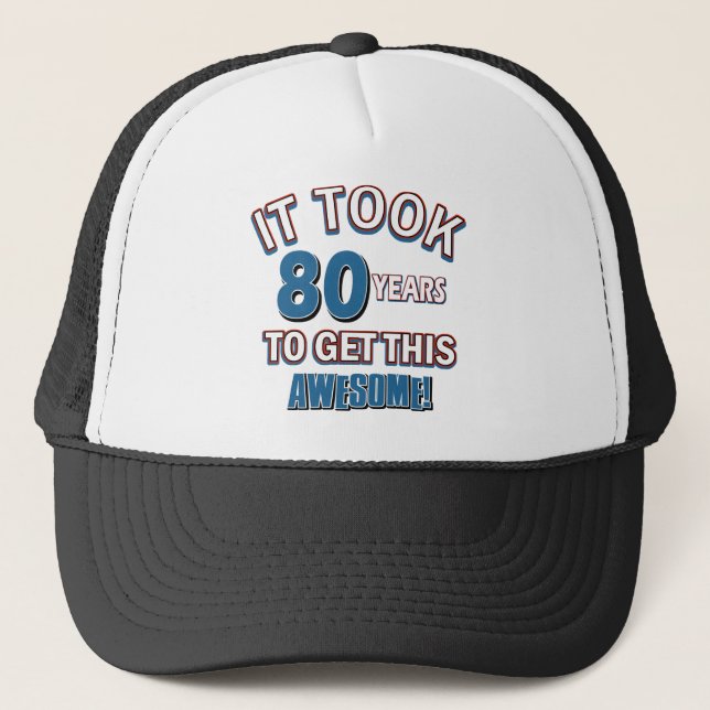 Boné Design do aniversário das pessoas de 80 anos (Frente)