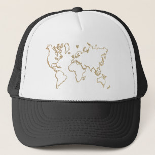 Boné design do chapéu do mapa do mundo