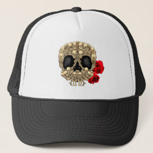 Boné Design do crânio - pirâmide dos crânios e dos
