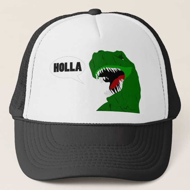 Boné Design engraçado do Holla do dinossauro de T-rex (Frente)