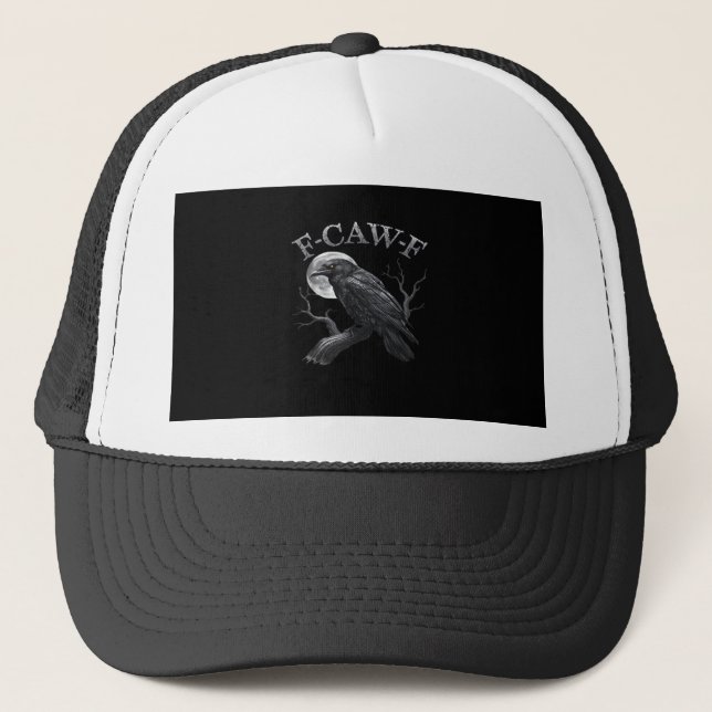 Boné Design F-Caw-F Clássico Gótico da Lua Pássaro Lega (Frente)