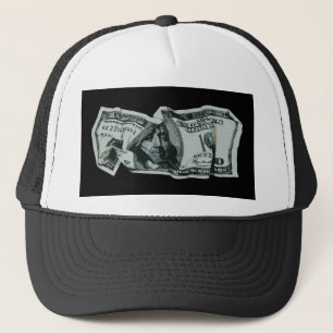 Boné Design Moderno da Nota de $100 Amassada