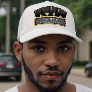 Boné Despedida de Solteiro Aces Preto e Dourado