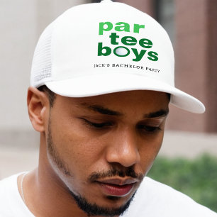 Boné Despedida de Solteiro de Golfe Par Tee Boys Branco