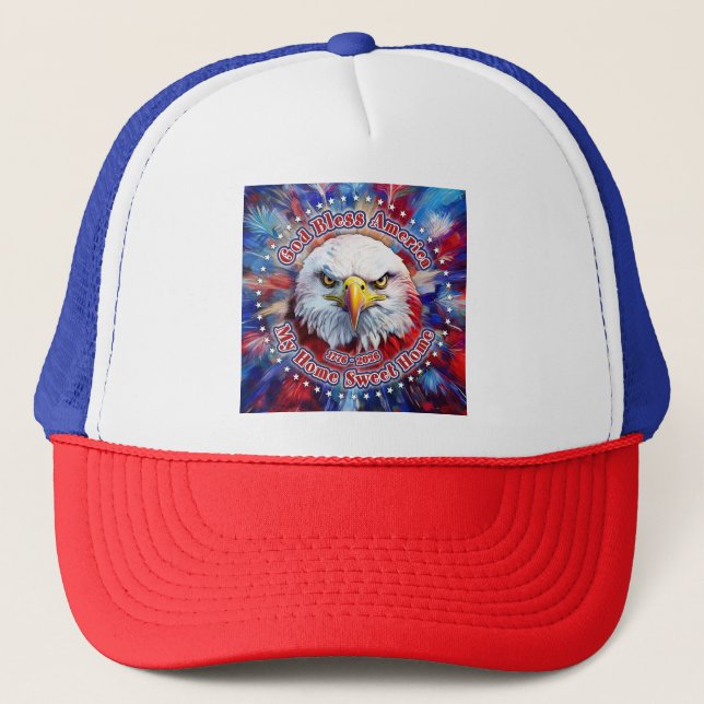Boné Deus Abençoe a América Minha Doce Casa Red Eagle F (Frente)