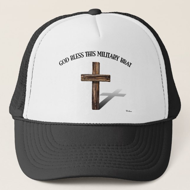 Boné DEUS ABENÇOE ESTE BRAT MILITAR com cruz (Frente)