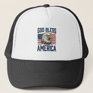 Boné Deus Abençoe o Águia Patriótico Design Vetorial da