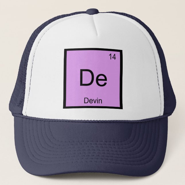 Boné Devin Nome Elemento Químico Tabela Periódica (Frente)
