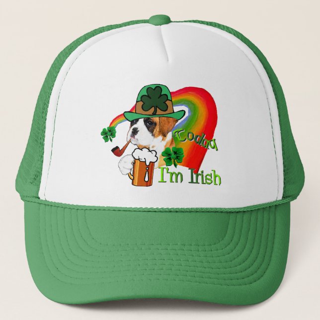 Boné Dia de São Patrício de Cachorro Boxer (Frente)