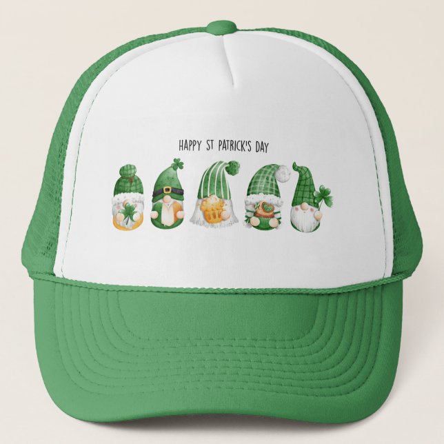 Boné Dia de São Patrício Gnomos Trucker Hat (Frente)