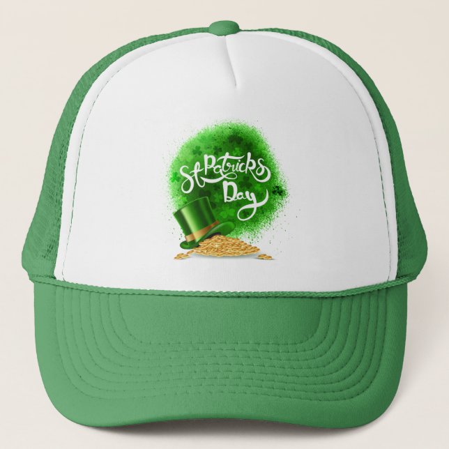 Boné Dia de São Patrício Leprechaun Hat e Moedas Dourad (Frente)