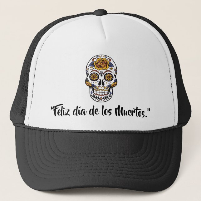 Boné Dia do crânio De Los Muertos Morto (Frente)