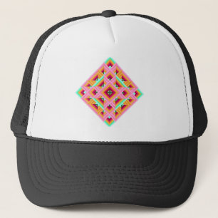 Boné Diamond Quilt em Rosa e Verde