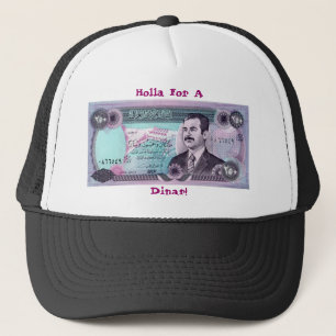 Boné Dinar iraquiano com Saddam Hussein