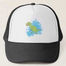Boné Dinossauro com Design de Fundo de Aquarela