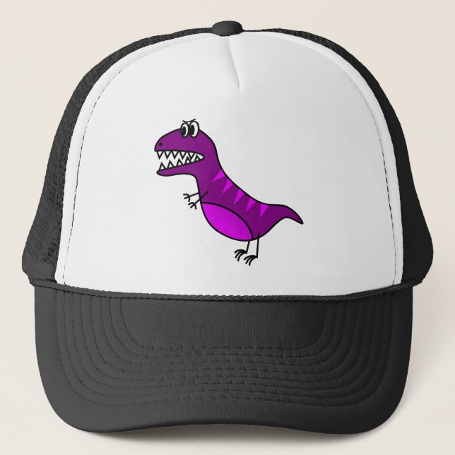 Boné Dinossauro irritado roxo bonito dos desenhos (Frente)