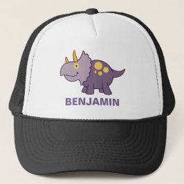 Boné Dinossauro Roxo Fofo para Crianças