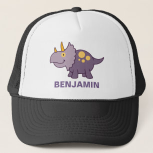 Boné Dinossauro Roxo Fofo para Crianças
