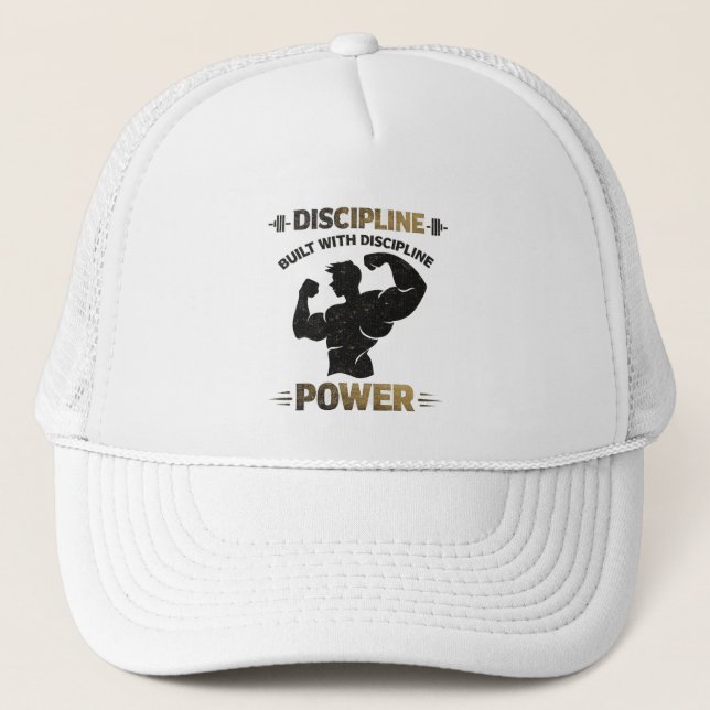 Boné Discipline Power Vintage Gym Motivational Workout  (Frente)