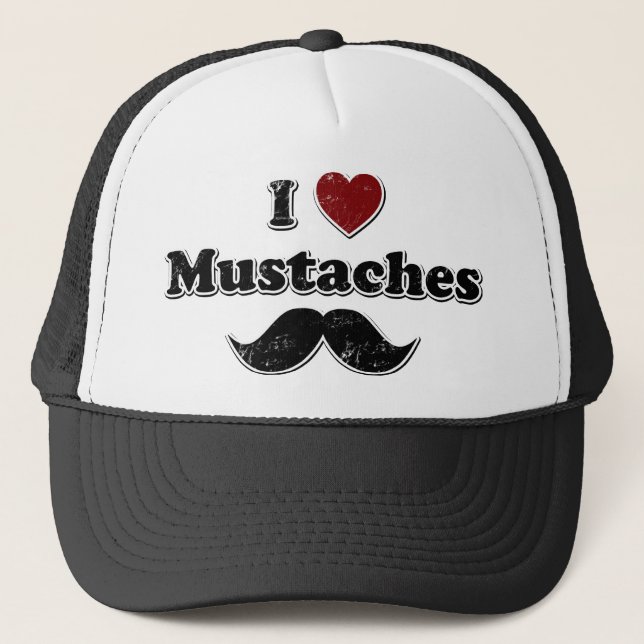 Boné Distante I Heart Mustaches Design (Frente)