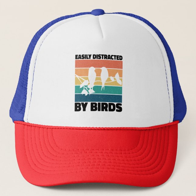 Boné Distraído Facilmente Por Birdwatcher Birthday (Frente)