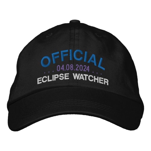 Boné Dito Oficial de Observação de Eclipse Preto (Frente)